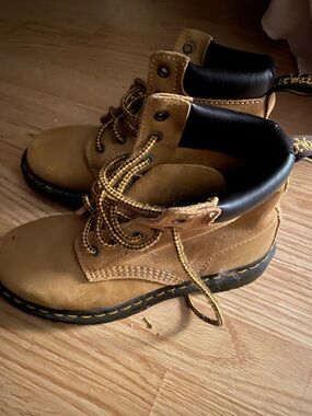 Dr. Martens Wheat Suede Lace-Up Ankle Boots